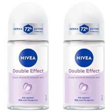 NIVEA 妮維雅 止汗爽身乳液 高效柔滑 滾珠瓶, 50ml, 2瓶