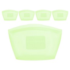 SiliPot 優質矽膠密封保鮮拉鍊袋, S(萊姆綠), 5個