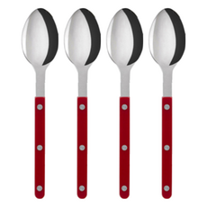 사브르 비스트로 샤이니 디너스푼 21.5cm, 버건디, 4개