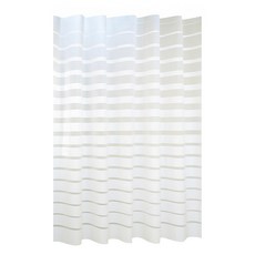 葉子小舖 時尚環保浴簾, 不規則條紋 白色, 1個