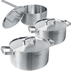 大廚 Dorukomai 感應經典 5 折 IH 鍋 3 件套 3ea, 單色, 單柄湯鍋16cm(附鍋蓋)+雙耳湯鍋20cm(附鍋蓋)+24cm(附鍋蓋)