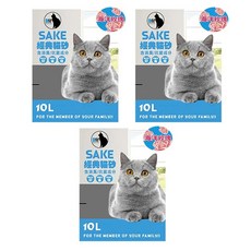 SAKE 海洋玫瑰 粗球礦砂 10L 低粉塵 除臭 貓砂, 3包