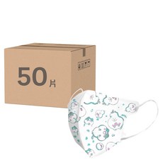 淨新 3D細耳幼幼立體醫療口罩 2-5歲, lulu貓, 50片, 1盒