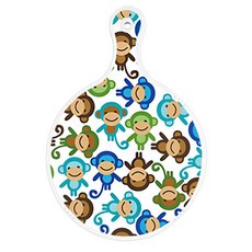 Roem Design 雙面圓形上菜砧板 猴子, 朱紅色櫻桃, 1個