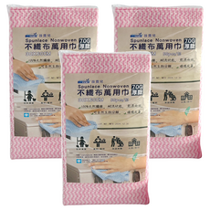 Winner 薇霓兒 紅白條紋萬用抹布, 不織布加厚款 30x60cm 50條/包, 3包