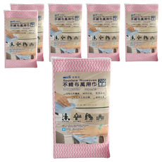 Winner 薇霓兒 紅白條紋萬用抹布, 不織布加厚款 30x60cm 50條/包, 6包