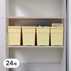 IRIS OHYAMA 愛麗思歐雅瑪 食品儲藏櫃生活箱 BU200, 黃色, 24個