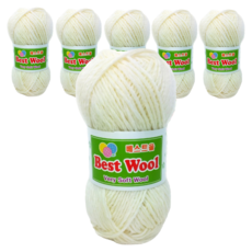 행복뜨기 베스트울 뜨개실, 702 아이보리, 6개