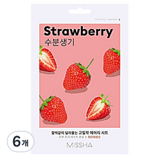 미샤 에어리 밀착 시트마스크 딸기, 1개입, 6개