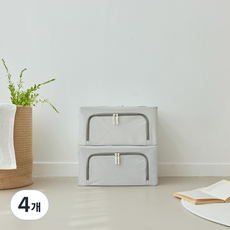 리브맘 홈 대용량 프리미엄 모던 리빙박스, 그레이, 4개