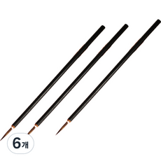 Dasababa 多用途東洋畫細毛筆 黑色桿, 6個, 中