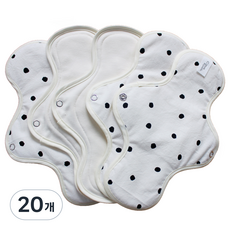 CottonRepublic 棉花共和國 純棉纖巧布衛生棉 黑色圓點, 1入, 20個, 中型