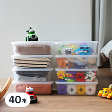 아이리스 국내생산 속이 보이는 리빙박스 MCB-34, 투명, 40개