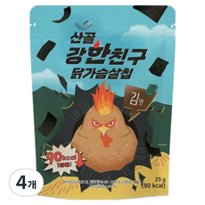 에코맘의산골이유식 산골 강한친구 닭가슴살칩, 25g, 4개, 김맛