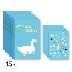 KIDSBINDER 小學零用錢記錄本+貼紙 B5, 15個, 混合顏色