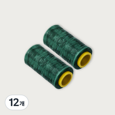 가죽공예 왁스실 초사용 1mm x 220m, 다크그린, 12개
