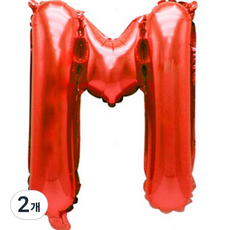 팡파티 레터링 알파벳 풍선 M 40cm, 레드, 2개