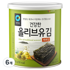 청정원 올리브유 재래김 캔, 30g, 6개