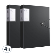 알로데 문서 포켓 파일 케이스 30.5 x 20.5 x 3.8 cm, TYPE07 블랙, 4개