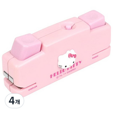 헬로키티 스테펀 10호 스테플러 + 1공펀치, 혼합색상, 4개