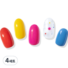 힙칙 네일드 잇 세미 큐어 젤 네일 스트립 세트, 비비드 팔레트, 4세트