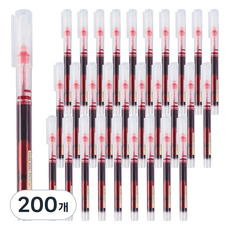 Midori 超大容量 高CP值 0.5mm 中性筆 MDR004, 200個, 紅色