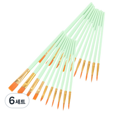 克布蘭斯 現代水彩壓克力畫筆 10件組 薄荷綠, 1.5 x 18 cm, 6套