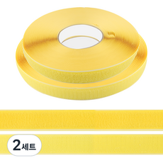 Uniart 捲式魔鬼氈 黏扣帶 2.5cm x 18m 2入組 淺黃色, 2套
