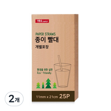 생활을그리다 종이빨대 11mm x 21cm 개별포장, 25개입, 2개