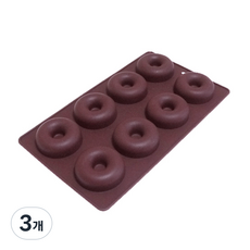 矽膠甜甜圈8格烘焙模具 小, 單一顏色, 3個