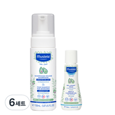 무스텔라 폼 샴푸 포 뉴 본 150ml + 젠틀 클렌징 젤 50ml, 6세트