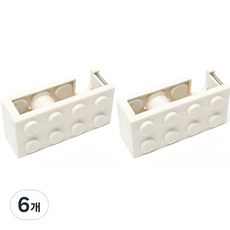 클레어라 블록 테이프 디스펜서, 화이트, 6개