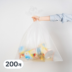 YAMUJIN 資源回收平口塑膠袋 透明 大型, 200個, 80L