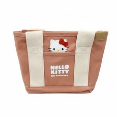 Kiiwi O Hello Kitty 多隔層厚磅帆布托特包 大頭 310g, 粉白