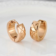 手術鋼格子環形耳環