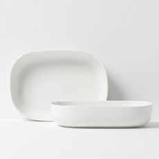 BOWLBOWL 韓國製 復古系列 橢圓碗 L, 牛奶白, 2個