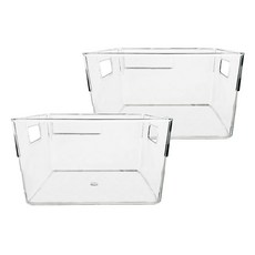 SHIMOYAMA PET透明雙把手儲物收納籃, 2個