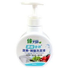 Green Master 綠大師 濃縮全效 蔬菓碗盤清潔液 320ml, 1瓶