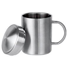 Quasi 柏林二代304不銹鋼口杯 附蓋 400ml, 雙層, 1個