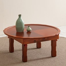 조은세상 남원 상감 원형 밥상 R900, 대추색