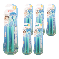 Pigeon 貝親 進階乳齒清潔牙刷 家長用, 2支, 6組, 淺綠色