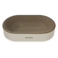 PETSMON 穩固不晃動 躺臥舒適B瓦楞橢圓形貓抓板, 1個, 象牙白