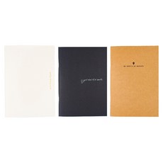 conifer 綠的事務 70紙跡系列 25K 騎馬釘筆記本, 3本, 黑色 + 白色 + 棕色