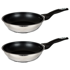 CooK&CooK 電磁爐適用不鏽鋼塗層平底鍋, 20cm, 2個