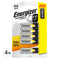 에너자이저 알카라인 AA 건전지, 5개입, 4개