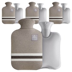 에버하우스 트랜드 2L 보온 물주머니 + 니트 커버 세트 그레이, 4세트