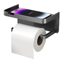 便利家 免打孔黏貼式層架型衛生紙架, 2個, 灰色