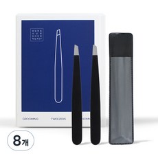 젠툴맨 정밀한팁 사선형 프리미엄 족집게, 8개, 블랙