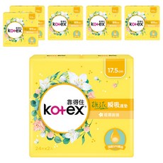 Kotex 靠得住 香氛系列 瞬吸護墊 梔子花 經期前後, 17.5cm, 48片, 6組