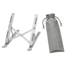 필수플러스 접이식 타블렛 노트북 거치대 16인치, 실버, 1개